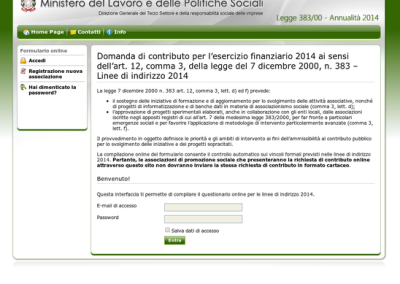 Ministero del Lavoro e delle Politiche Sociali – Direttiva 383