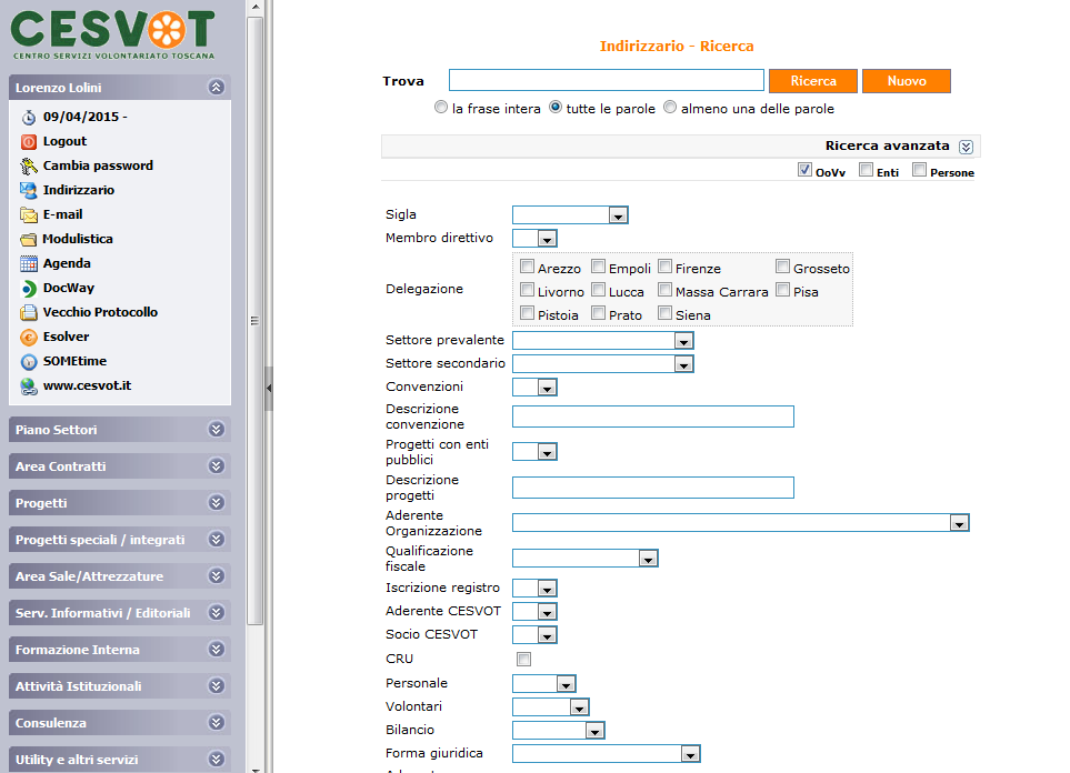 Cesvot – Area intranet