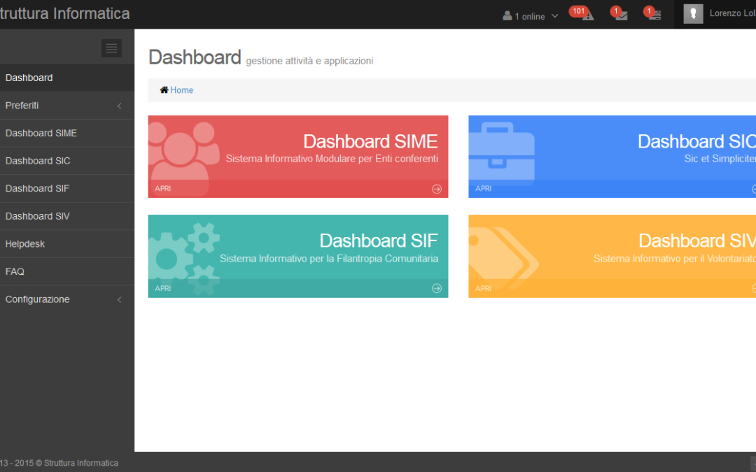 Struttura Informatica – Dashboard