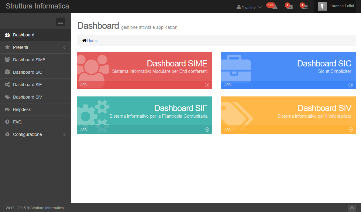 Struttura Informatica – Dashboard