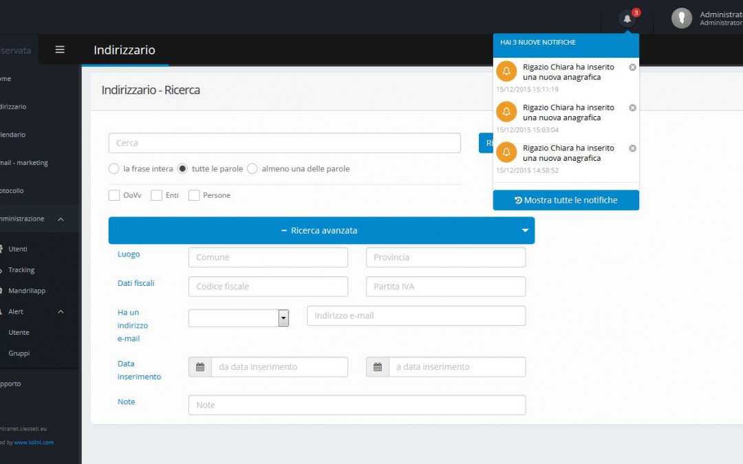 CST – Centro Servizi per il Territorio Novara VCO – Area intranet