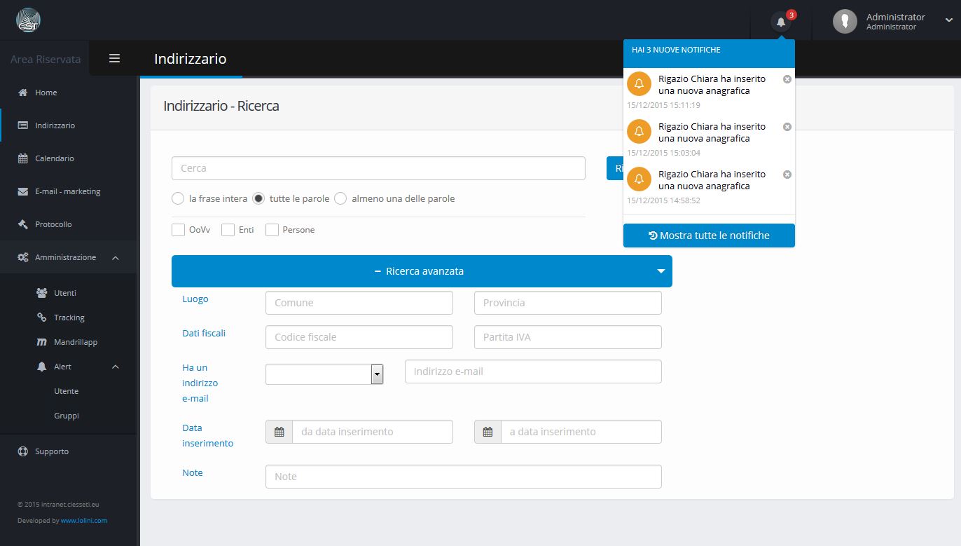 CST – Centro Servizi per il Territorio Novara VCO – Area intranet