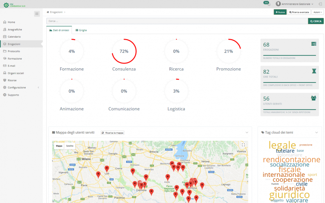 CSV Lombardia – Gestionale