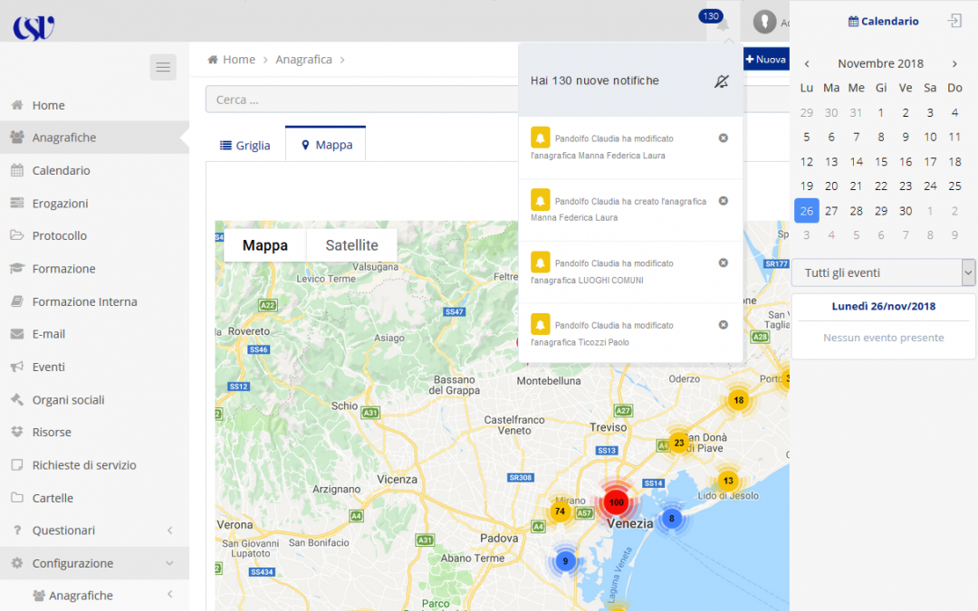 CSV Venezia – Gestionale web