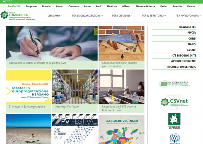CSV Lombardia – Portale web – nuovo layout