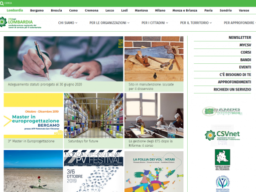CSV Lombardia – Portale web – nuovo layout