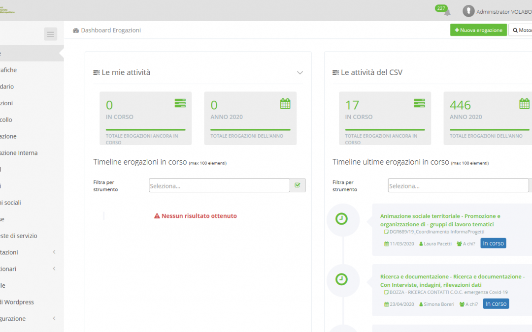 CSV Bologna – gestionale web