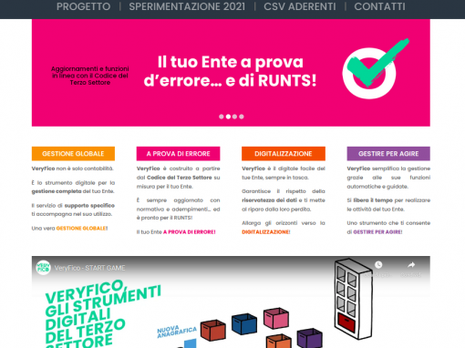 CSVnet – VERIF!CO – Gli strumenti digitali del Terzo Settore – Sito Web