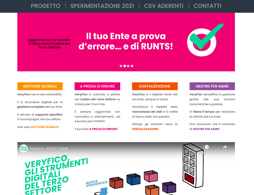 CSVnet – VERIF!CO – Gli strumenti digitali del Terzo Settore – Sito Web