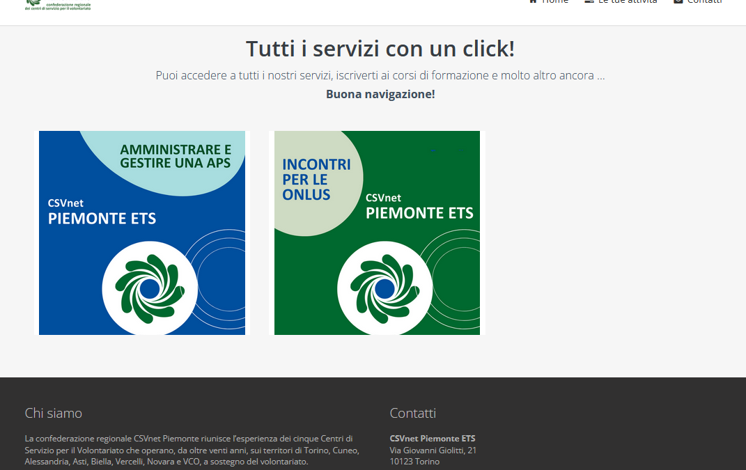 CSVnet Piemonte – gestionale web