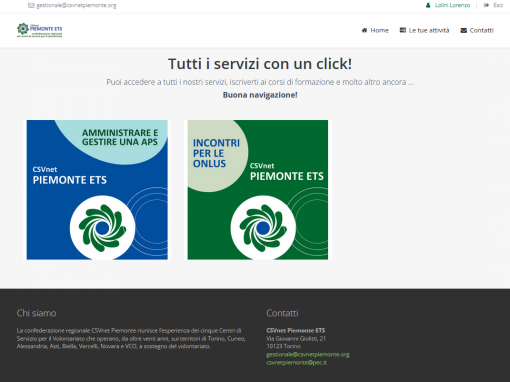 CSVnet Piemonte – gestionale web