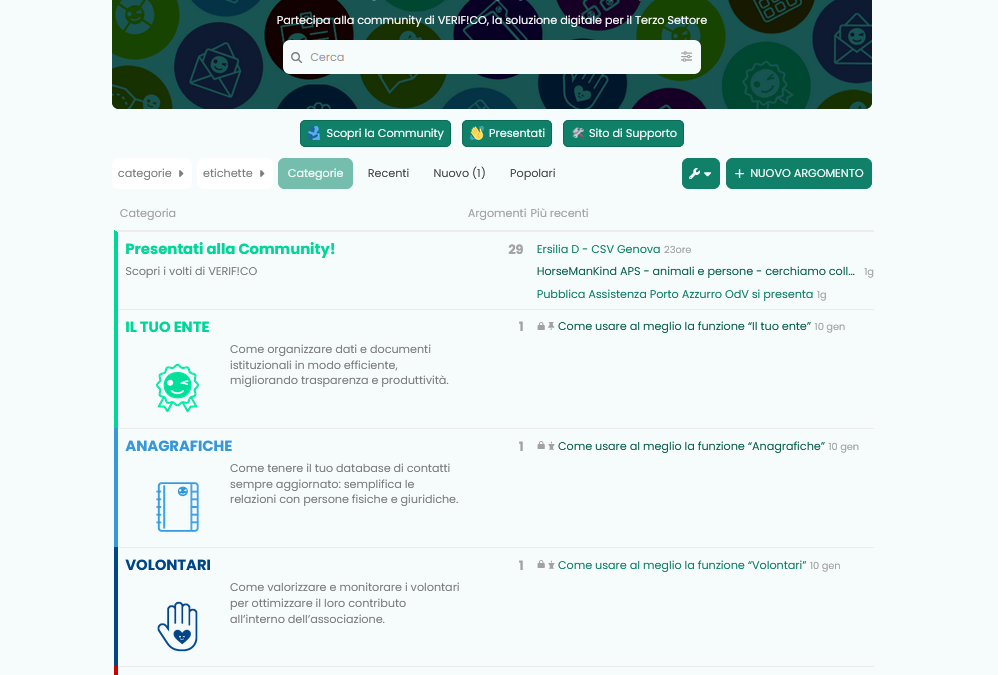 VERIF!CO – La soluzione digitale per il Terzo Settore – Community